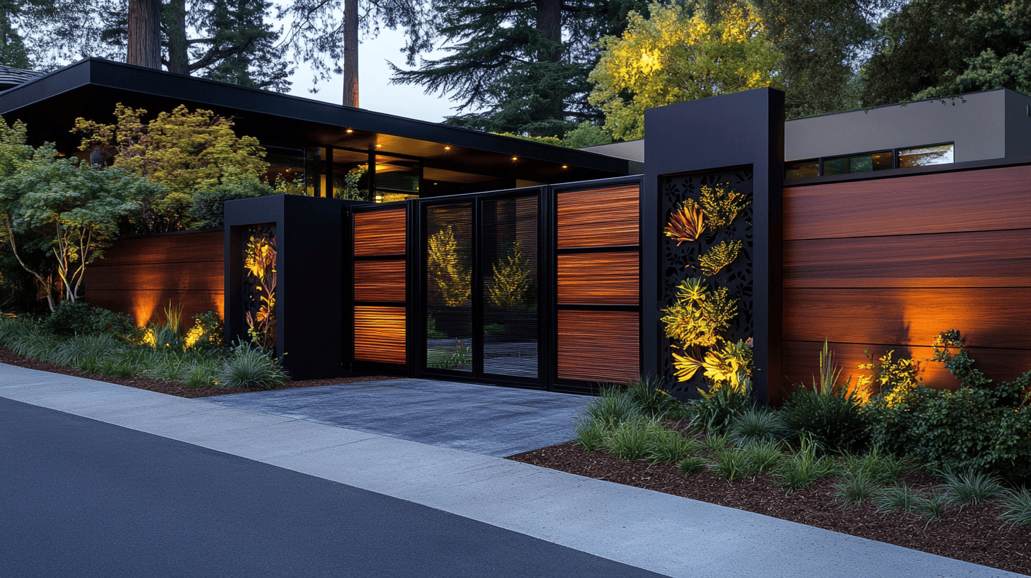 Steel and Wood Driveway Gates - MetalGrain