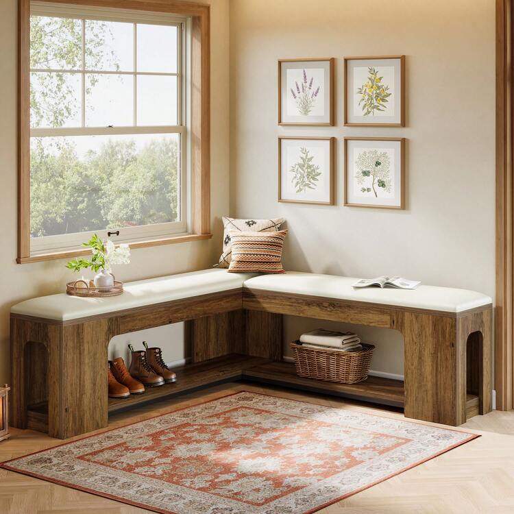 Storage Bench Corner Bench Wood Sunflower Corner Breakfast Nook With Storage Handmade Cabinfield