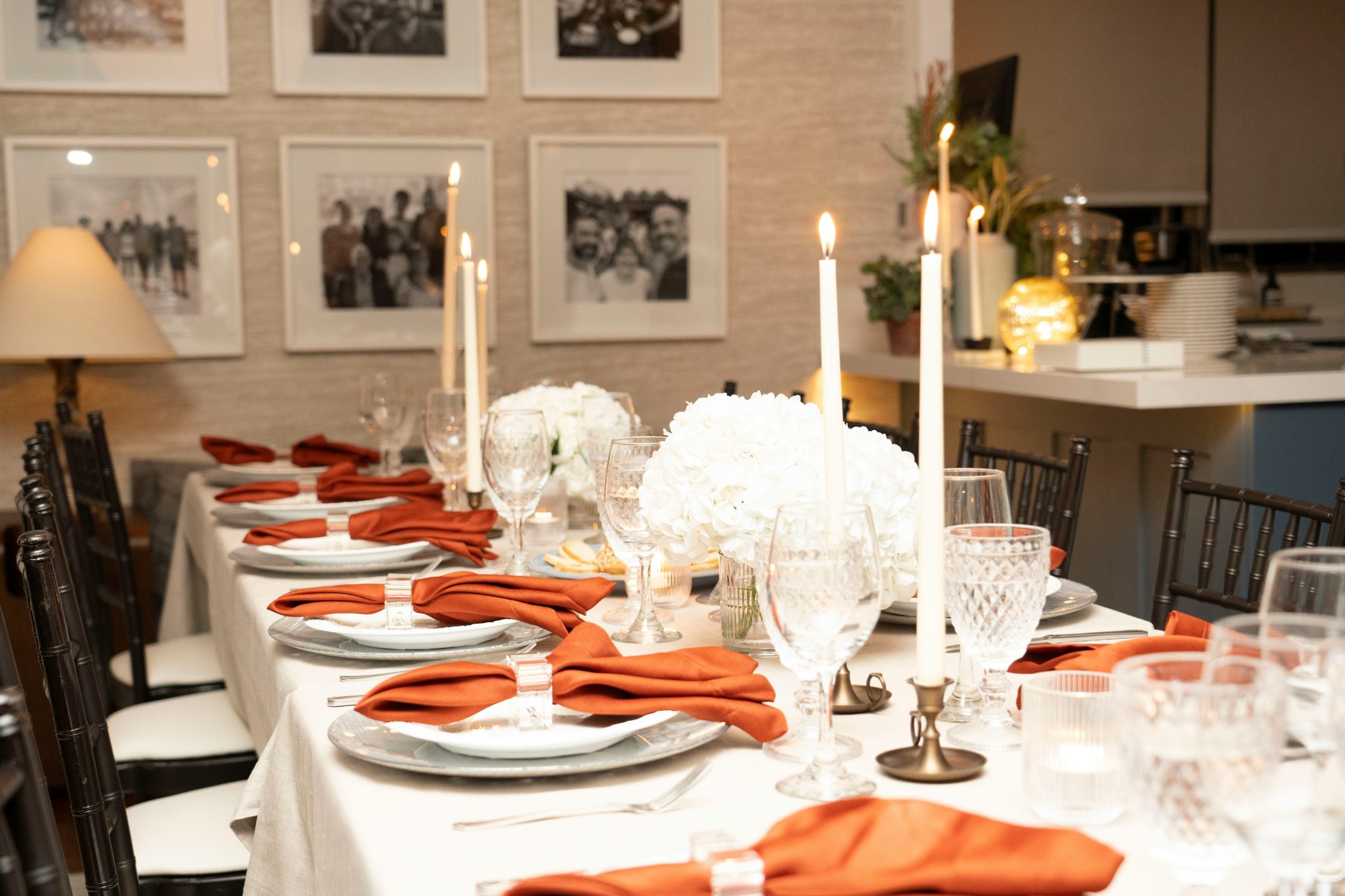 Table decor for Thanksgiving dinner.