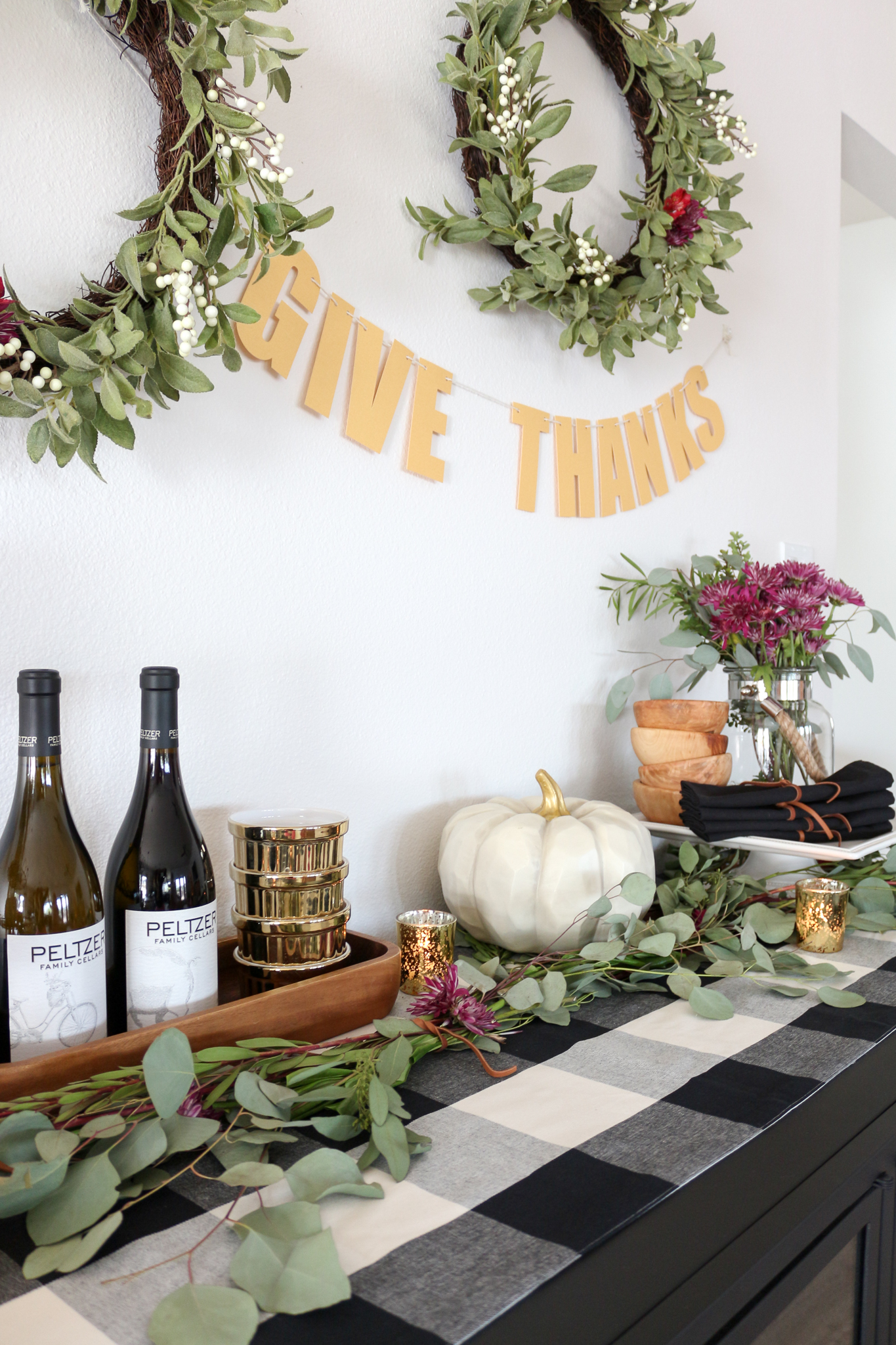 Thanksgiving Sideboard Decor & Entertaining Ideas