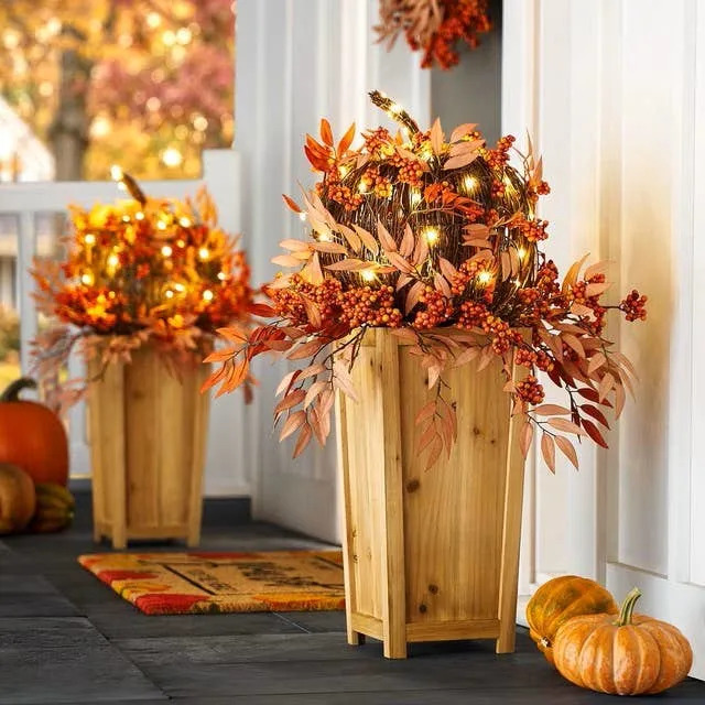 Transform Your Porch This Fall with Sam's Club's 32-Inch Pre-Lit Harvest Berry Topiary
