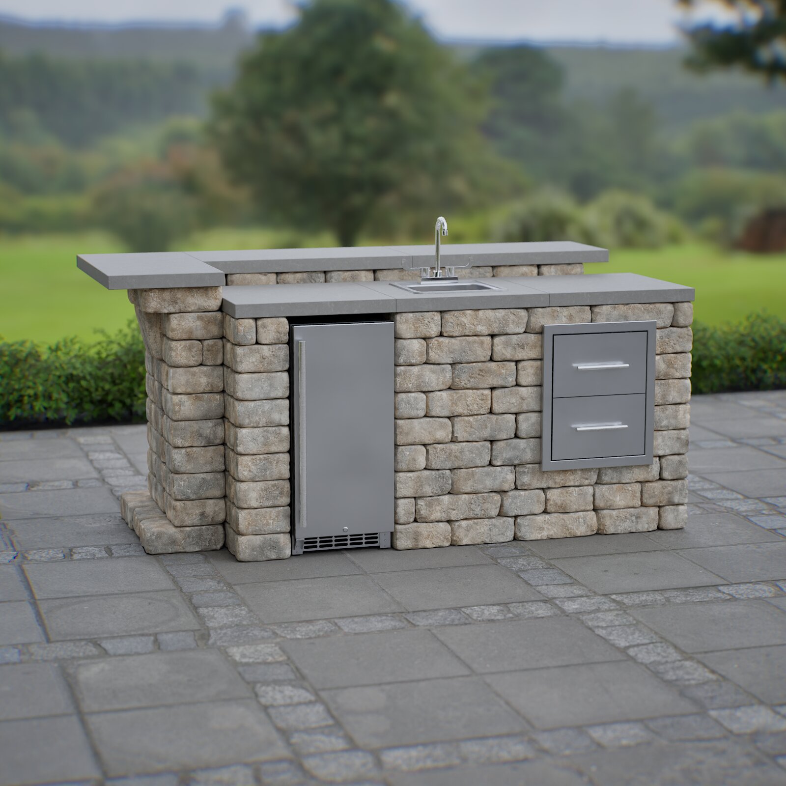 Unity L Corner Bar Module | Modular Outdoor Kitchen