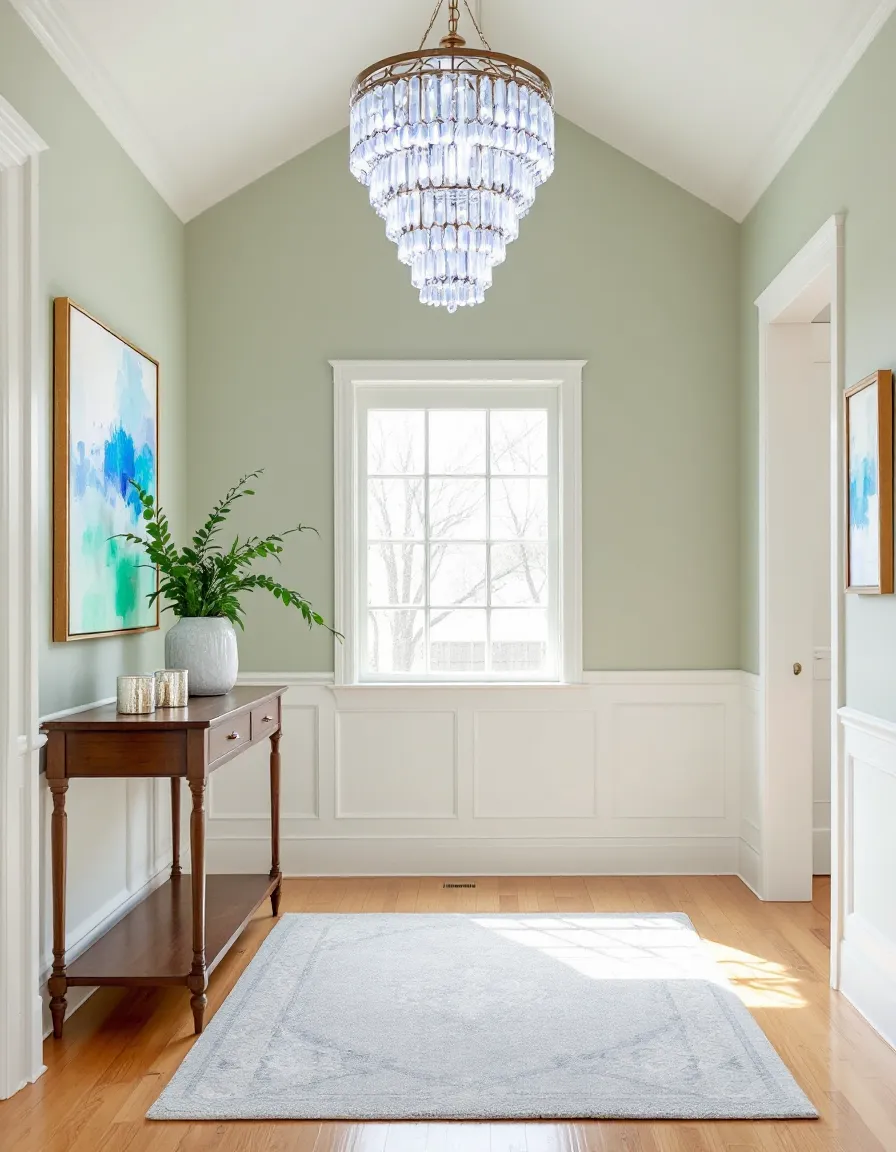 White Wainscoting With Sage Green Walls Inspiration | Muse by Wayfair