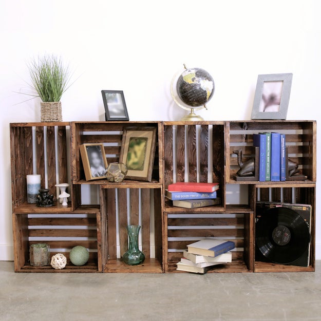 Wooden Crate Book Shelf Repurpose Old Wooden Crates With This Clever Bookshelf DIY