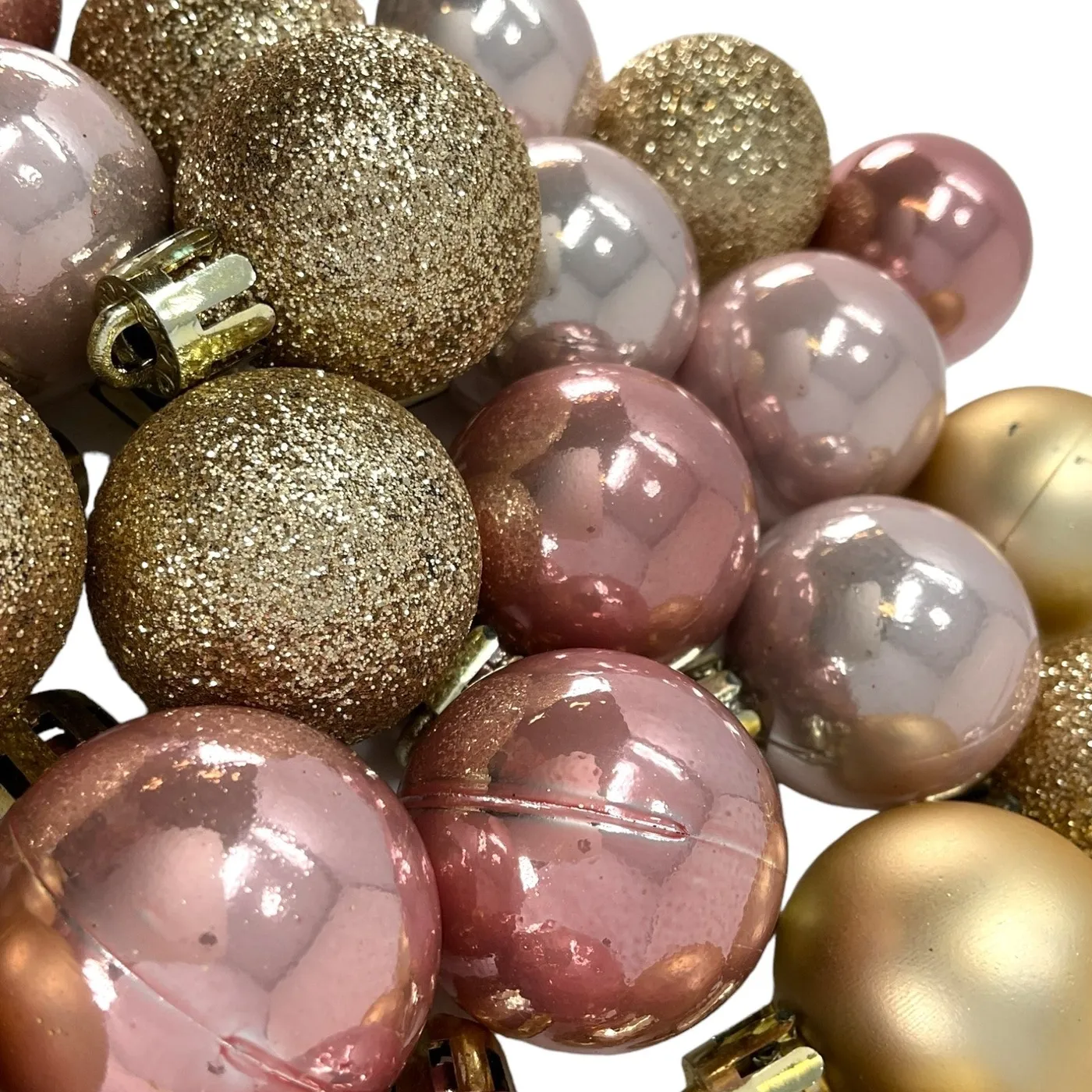 1 Inch Shiny Matte and Glitter Gold and Pink Christmas Ball Ornaments –  Home and Holiday Shops