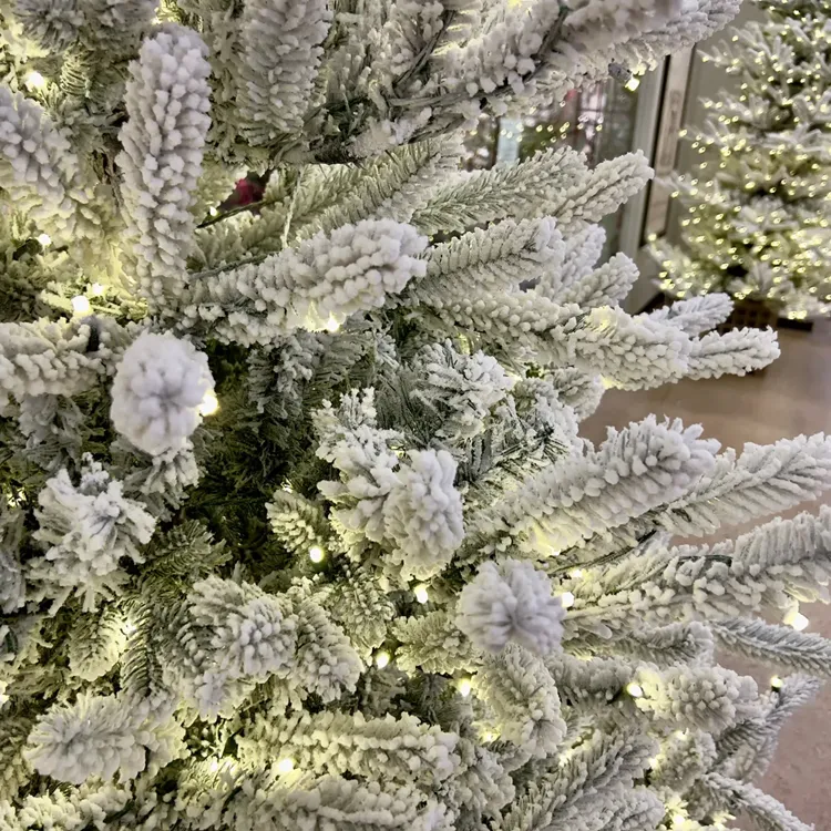 10' Flocked Balsam Fir Tree With Lights