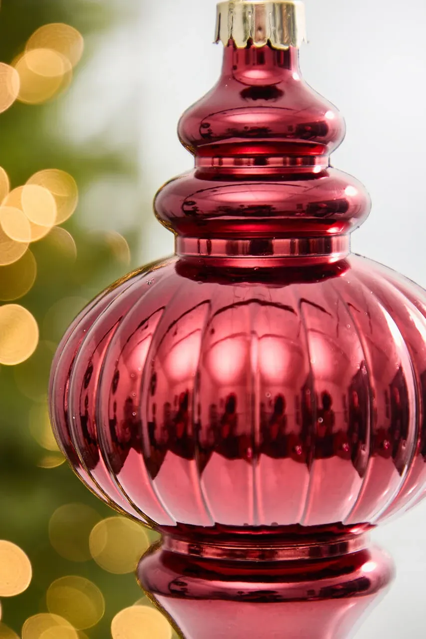 10' Metallic Burgundy Finial