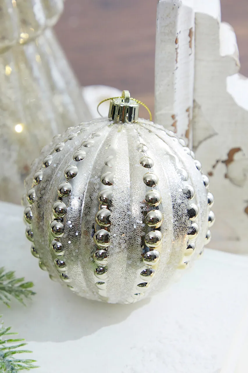 10cm Bead Stripe Ball Ornament