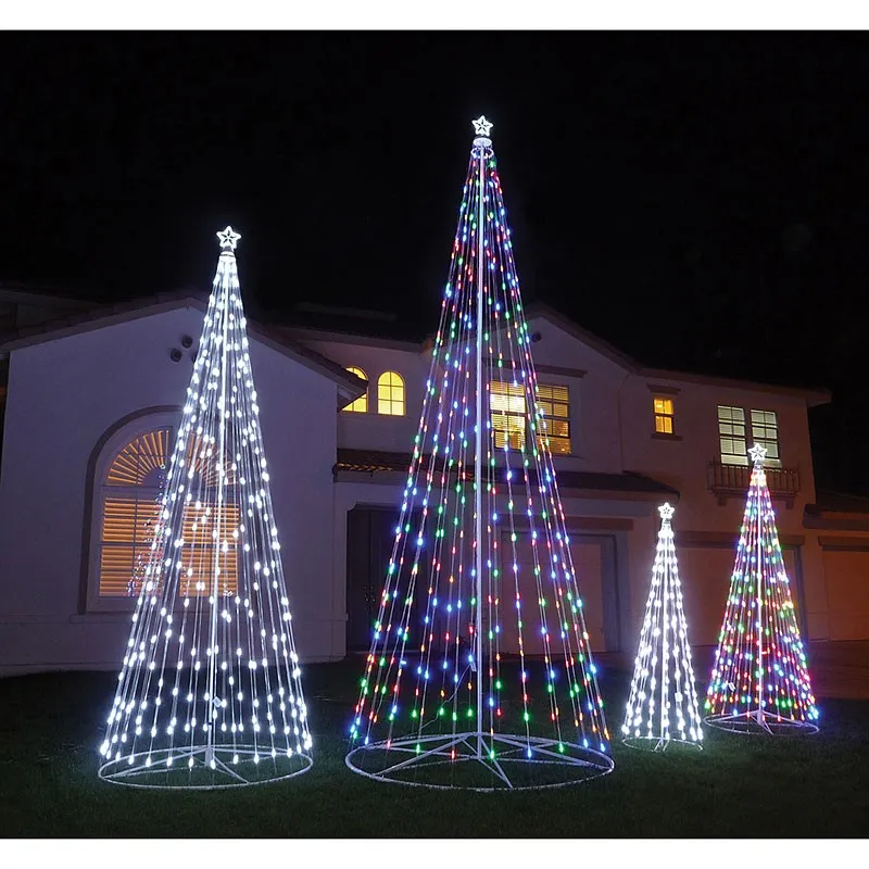 144″ 12 ft Multi-Color Outdoor LED Cone Tree with collapsible base 61377 –  HomeBrite