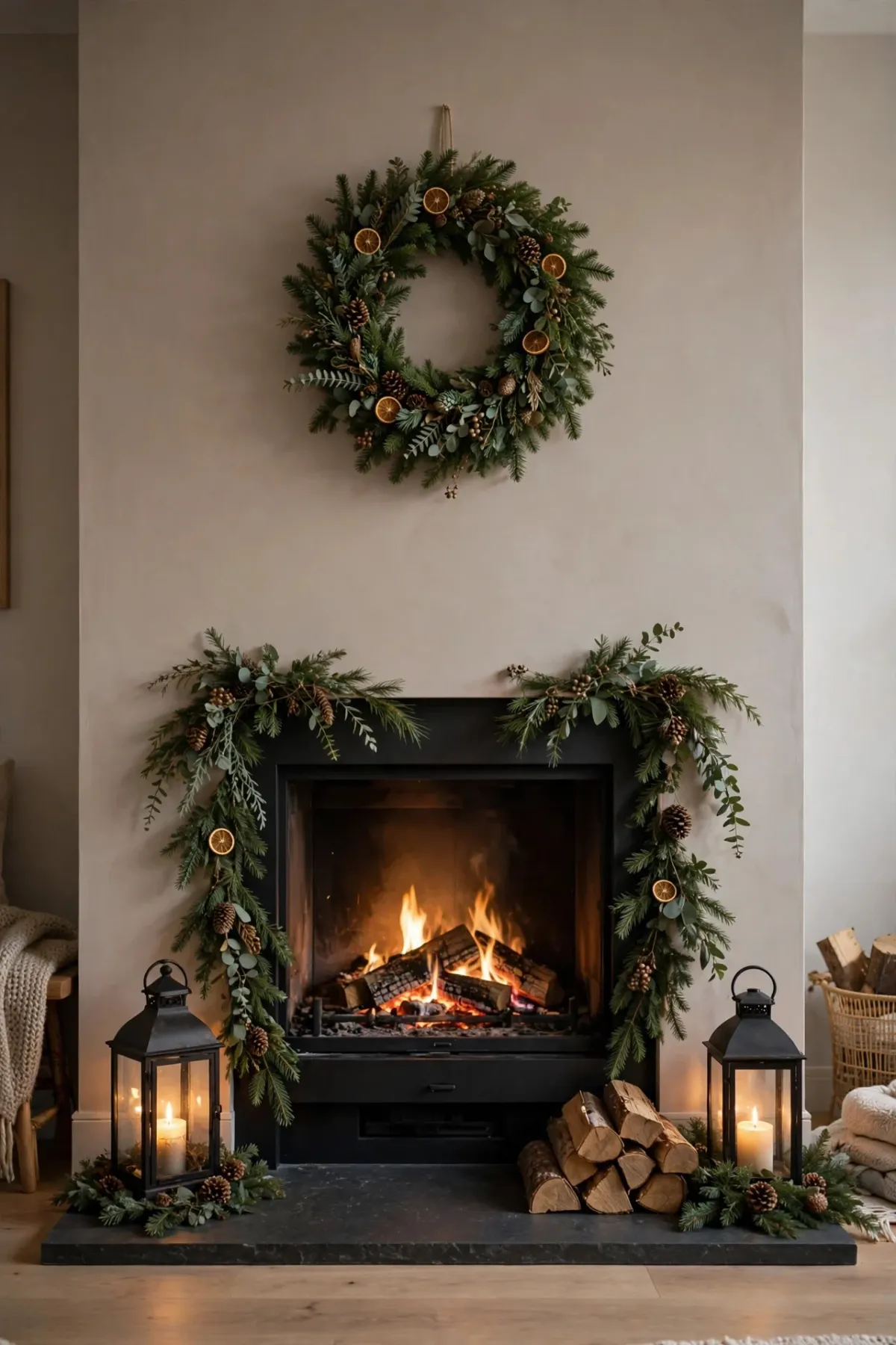 15 Christmas Fireplace Decor Ideas Without a Mantel