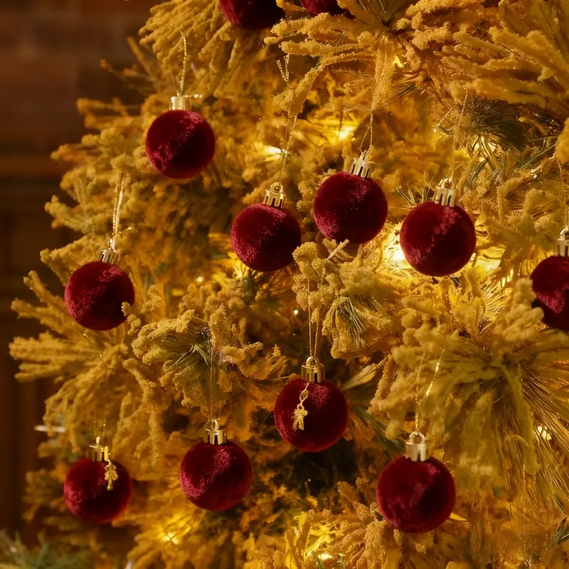 15pcs burgundy velvet christmas ornament balls 6cm wine red - Temu Mauritius