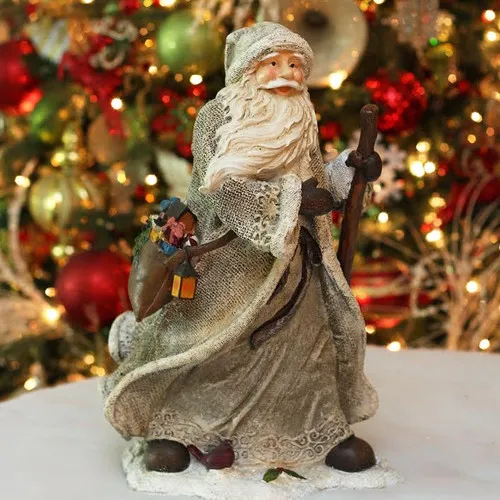 16.5' Country Rustic Forest Santa Claus with Bag Christmas Tabletop  Figurine | Christmas