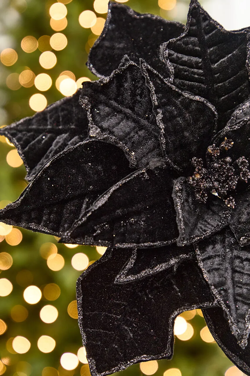 19' Black Poinsettia Stem - Decorator's Warehouse