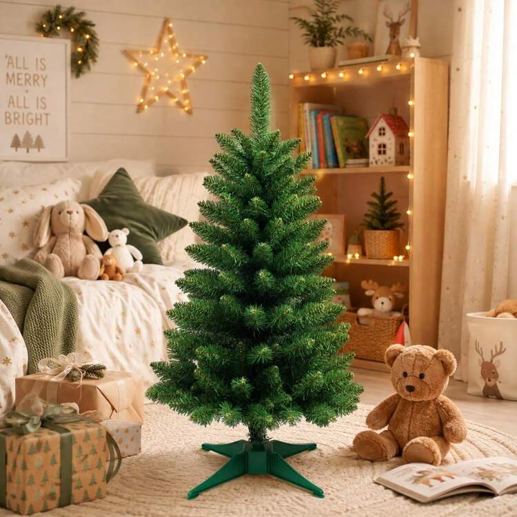 1pc Artificial Small Christmas Tree Mini Tabletop Decor Green Desk Xmas Tree With Stable Base For Home Entryway Apartment Office Indoor Outdoor Holiday Decoration | SHEIN