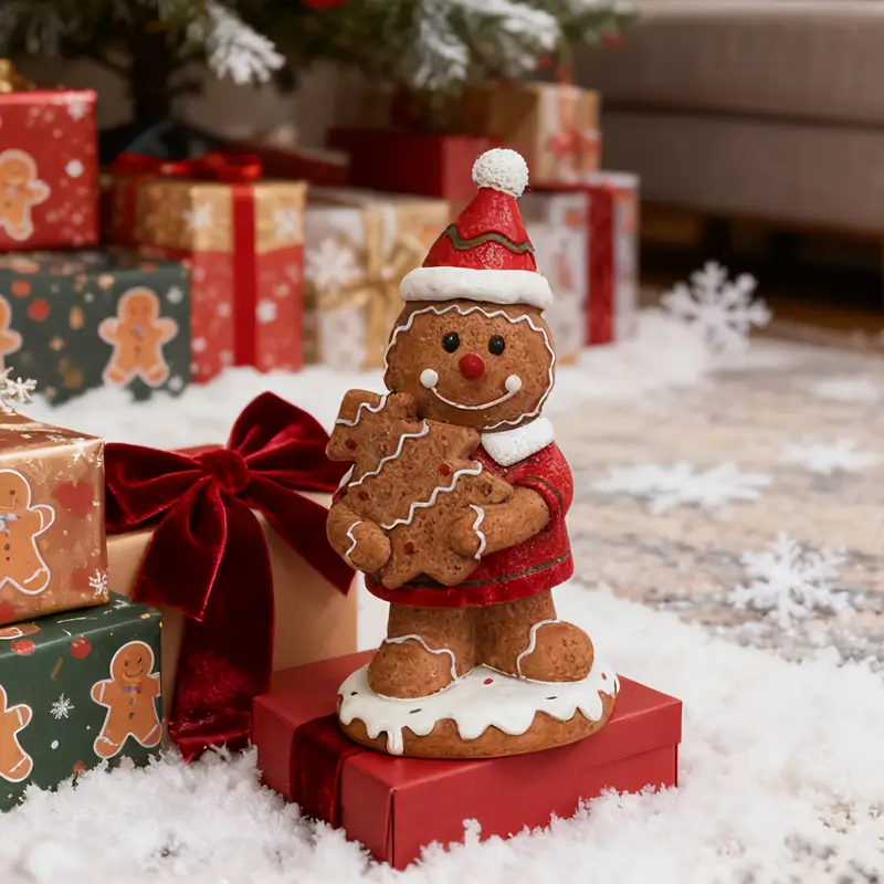 1pc gingerbread man statue resin collectible christmas decor - Temu