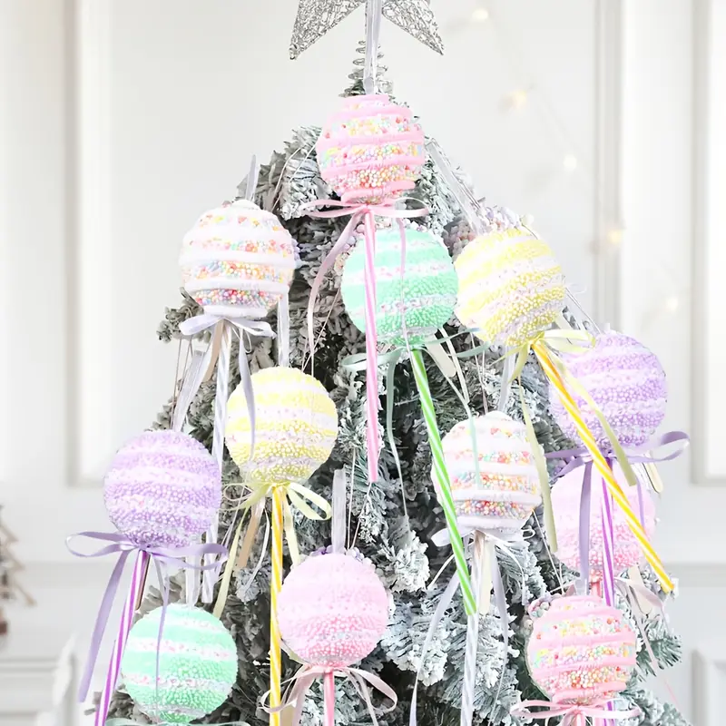 1pc macaron shaped christmas ball ornament macaron color - Temu Mauritius