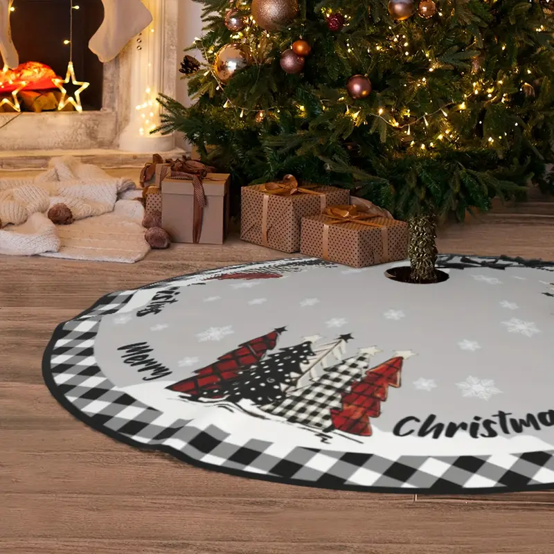 1pc vintage style christmas tree skirt 48 inch black white - Temu Mauritius