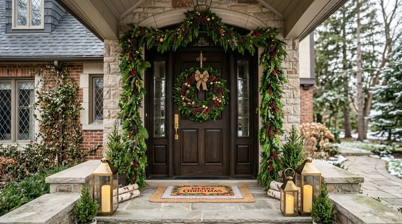 20+ Christmas Door Decorations & Front Porch Ideas