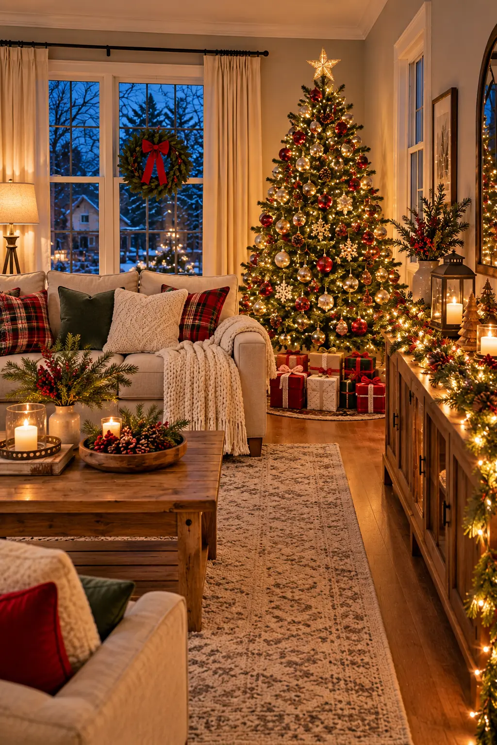 20 Easy Christmas Living Room Decor Ideas for a Festive Home on a Budget