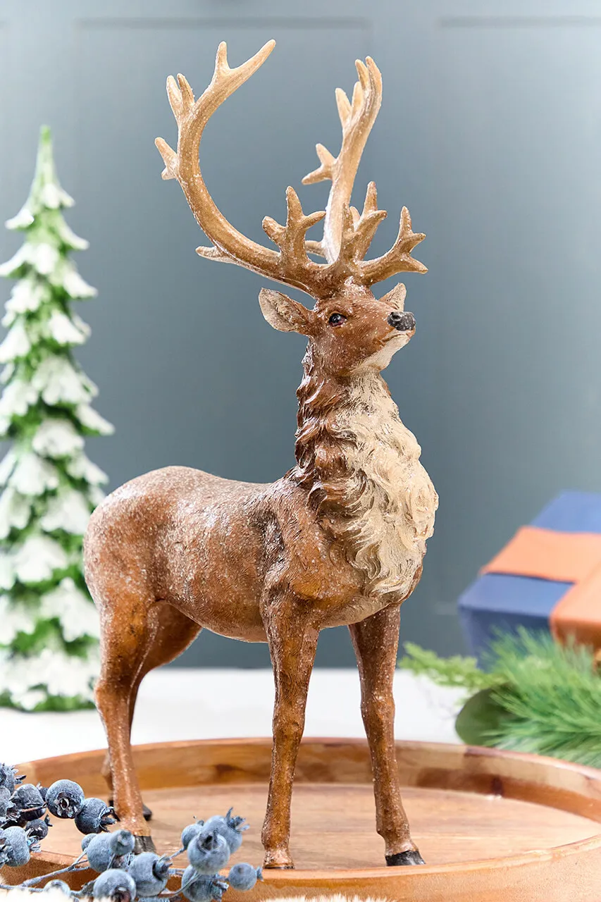 20' Resin Frosted Standing Reindeer - Decorator's Warehouse