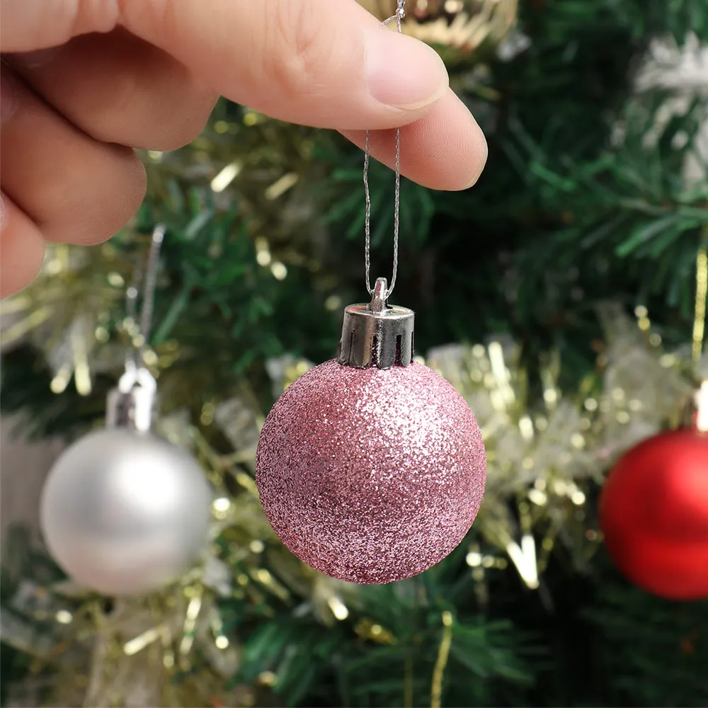 24Pcs 4cm Gold Pink Champagne Red Metallic Christm... – Grandado