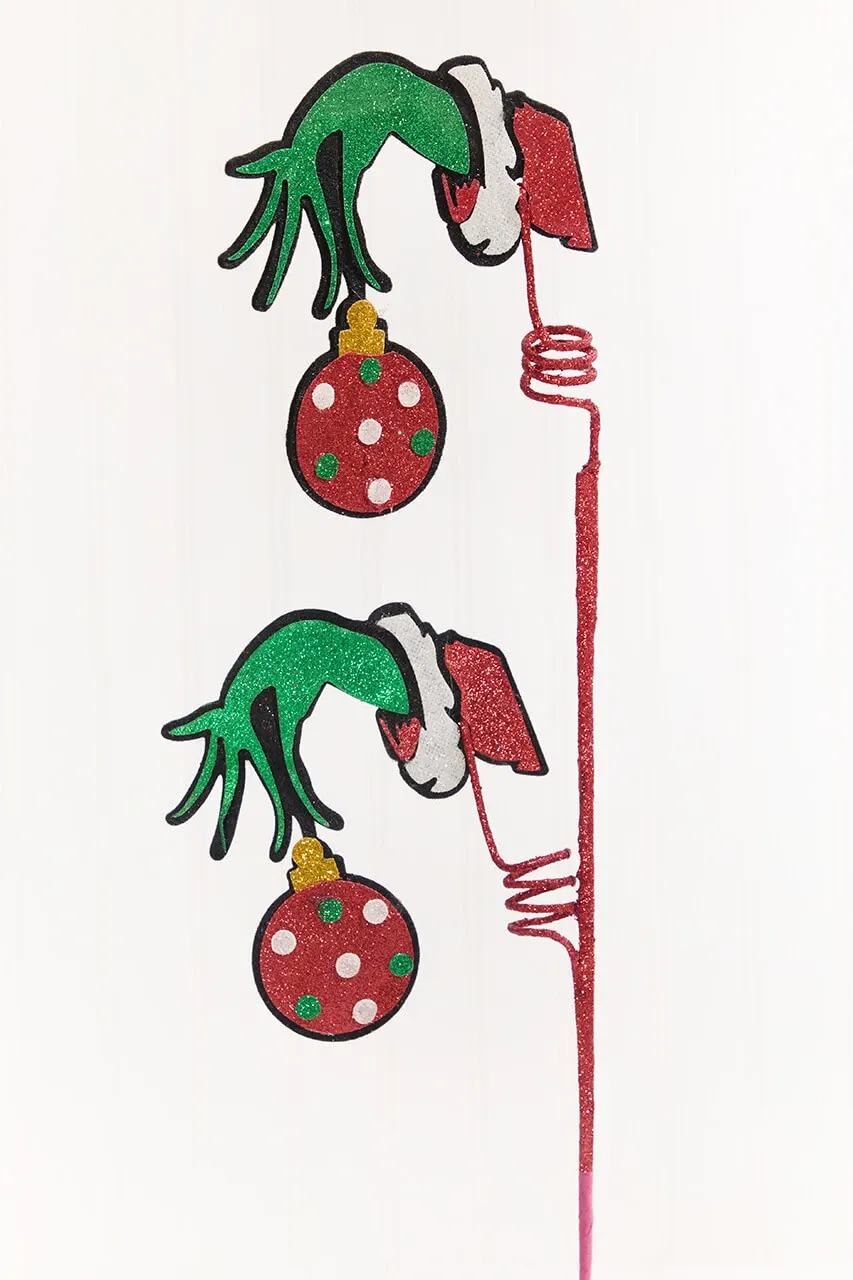 25' Green Elf Hand Ornament Spray