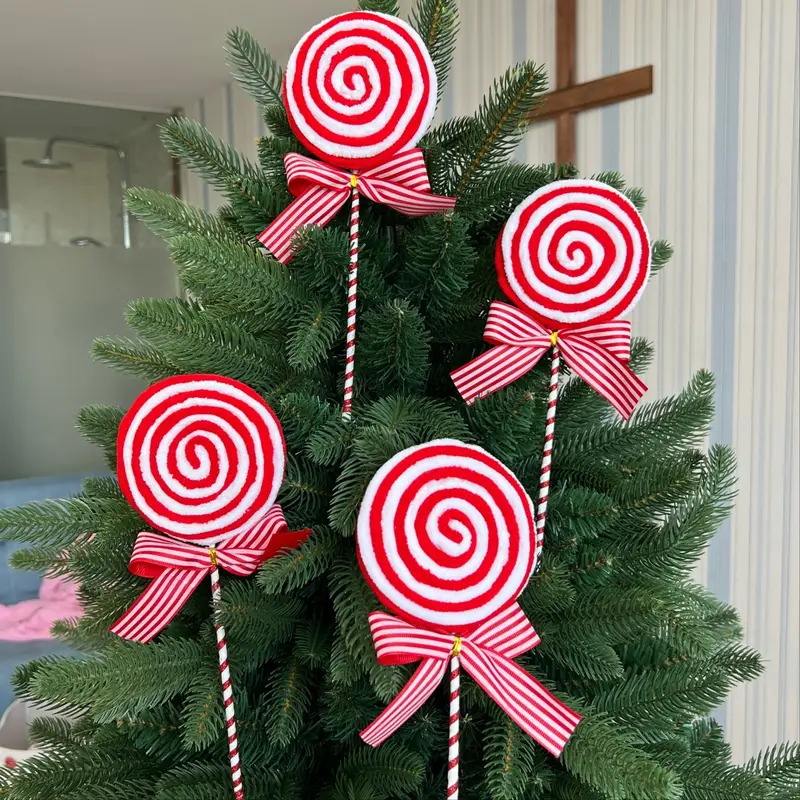 2pcs christmas decorations red white striped christmas - Temu Mauritius