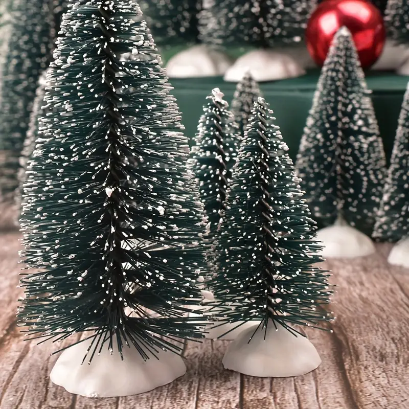 2pcs mini snow covered artificial pine trees christmas - Temu New Zealand