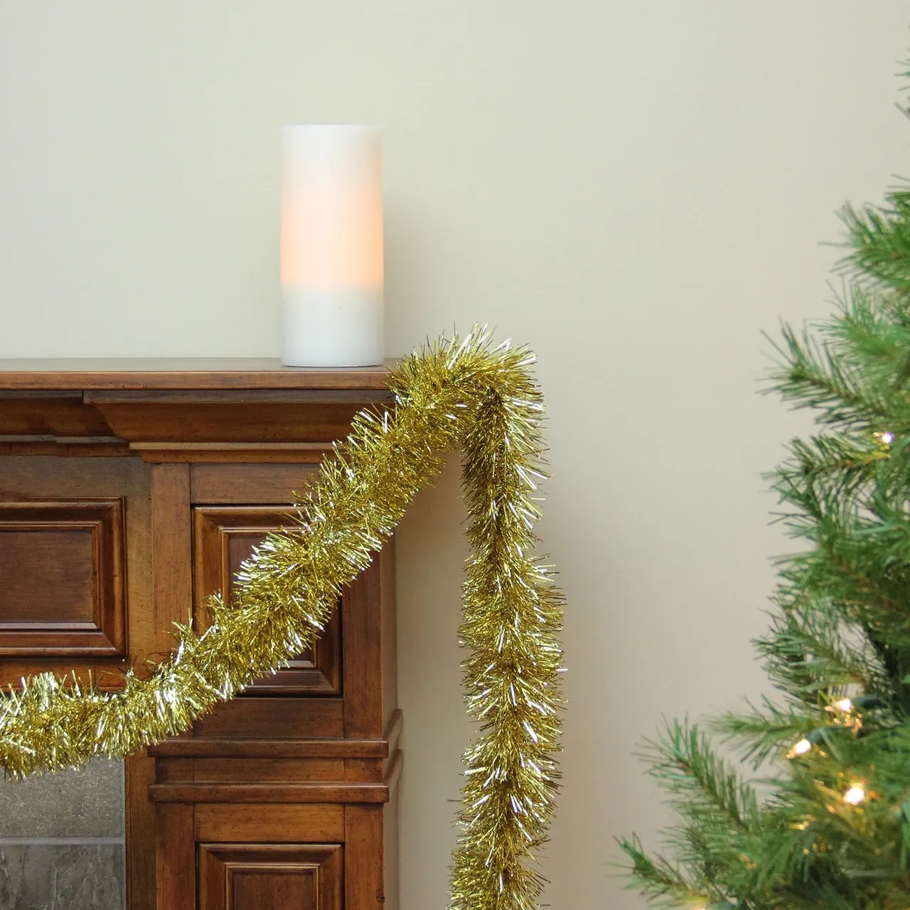 30FT Length Tinsel Garland | Antique Gold | Shop Lee Display 4 Vintage Woolworth Woolco Gold