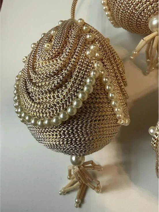 3.1” Shiny/Matte Pearl Shatterproof Ornaments - Set of 6 Elegant, Gold,  Pearl Christmas Ornaments – Set Of 7 Vintage Style Holiday Decor