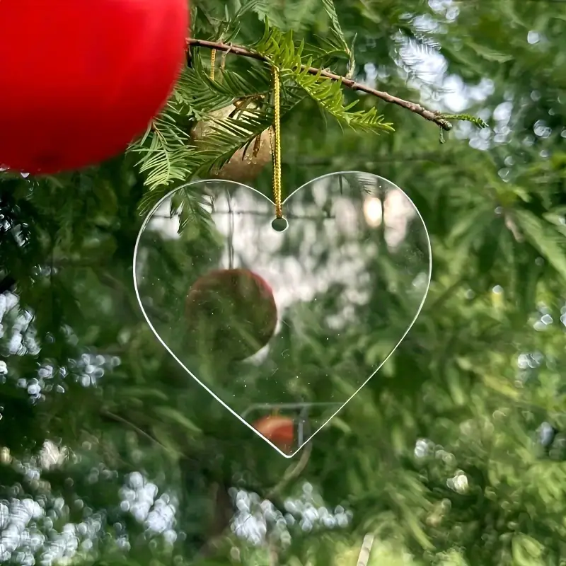 32pcs clear acrylic heart ornaments 2 5 diy christmas - Temu
