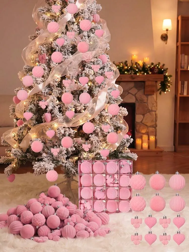 32pcs Velvet Christmas Tree Hanging Ornaments, Elegant Velvet Surface  Christmas Decorative Balls, Christmas Tree Hanging Decorations, Holiday  Party Decoration, Wedding Celebration Decoration, Home C