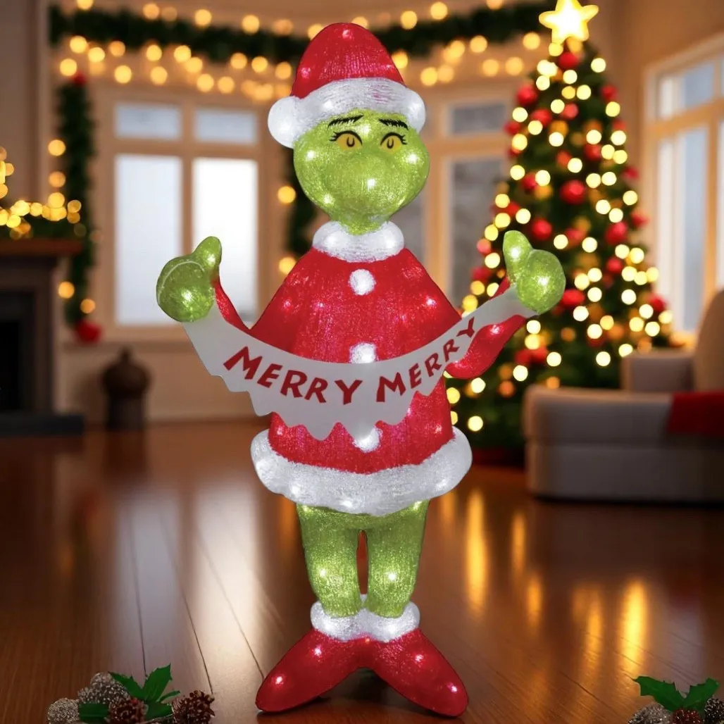 35 Inch The Grinch Lighted Christmas Statue