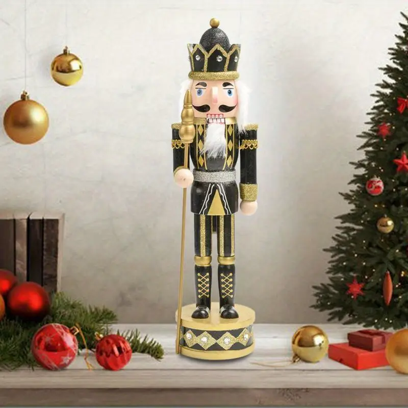 38cm wooden nutcracker soldier figurine holiday - Temu Bahrain