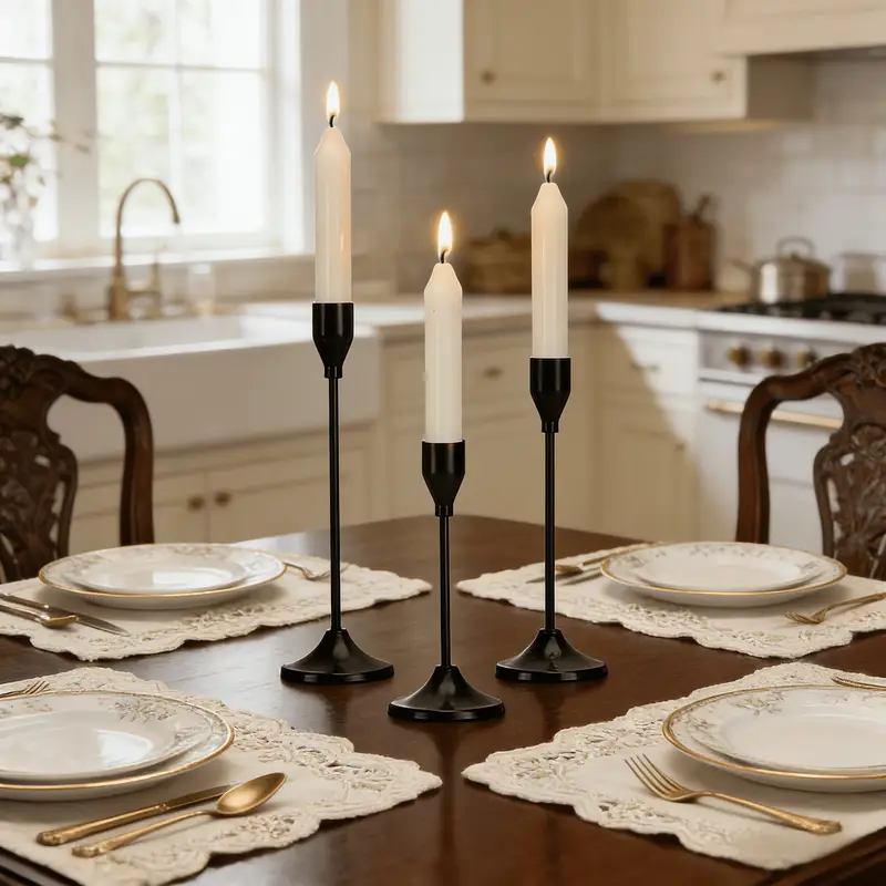 3pcs black candle holders christmas halloween table decor - Temu Mauritius