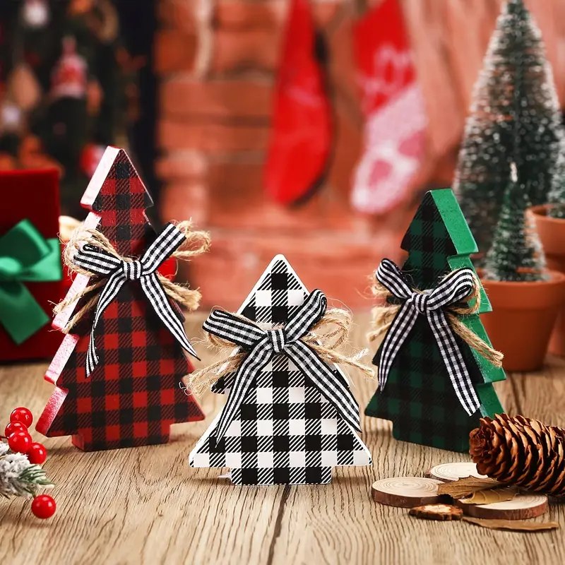 3pcs wood table christmas tree rustic christmas tree - Temu Mauritius