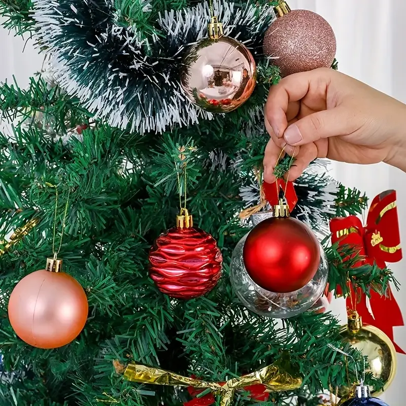 44pcs large round ornament set red golden tale christmas - Temu Mauritius
