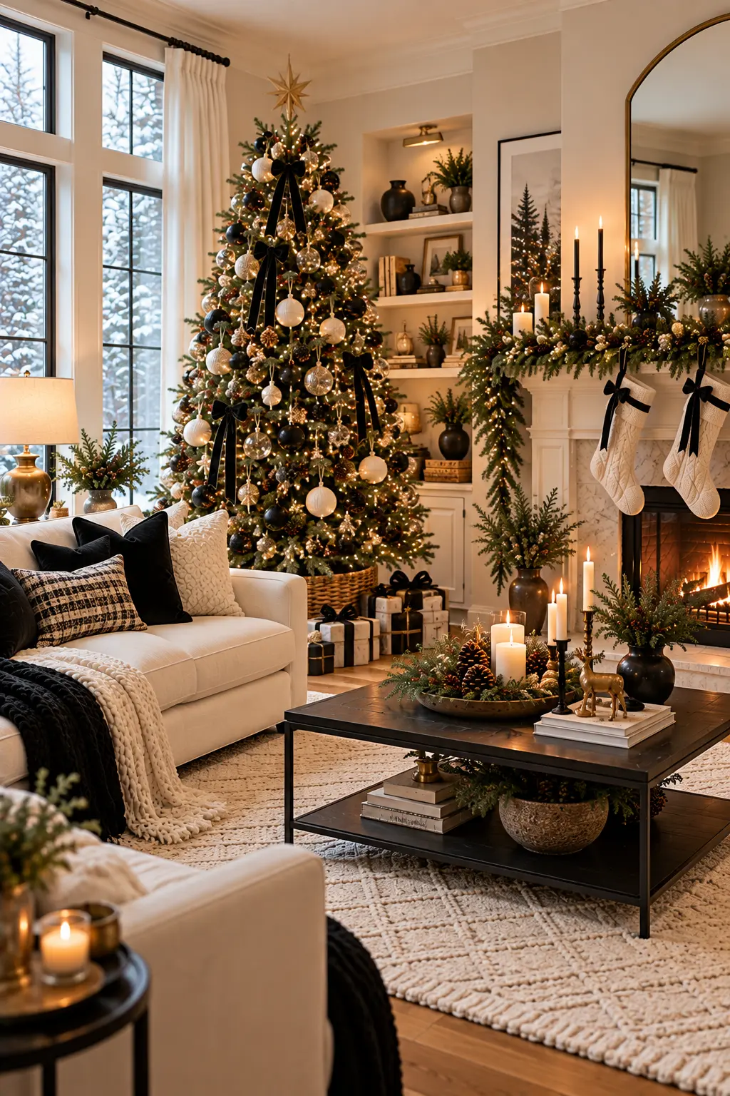 45 Modern Christmas Living Room Ideas for a Fresh Holiday Look
