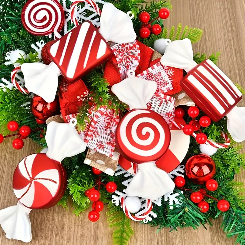 4pcs Set of Large Painted Christmas-themed * Candy Hanging Decorations,  Suitable for Christmas Home Decor, Christmas Atmosphere Setup, Christmas  Tree Ornaments, Wedding Decorations, Thanksgiving ...