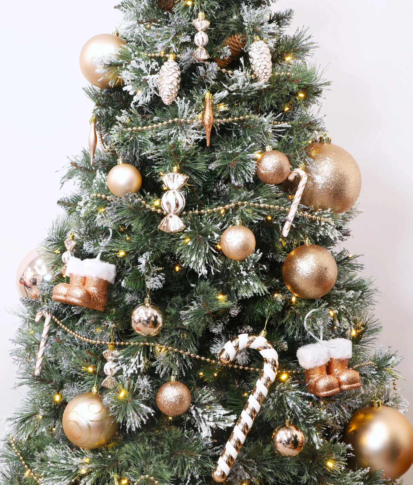 5-100mm Large Baubles - Shiny, Matte & Glitter Design - Christmas Decorations (Champagne)