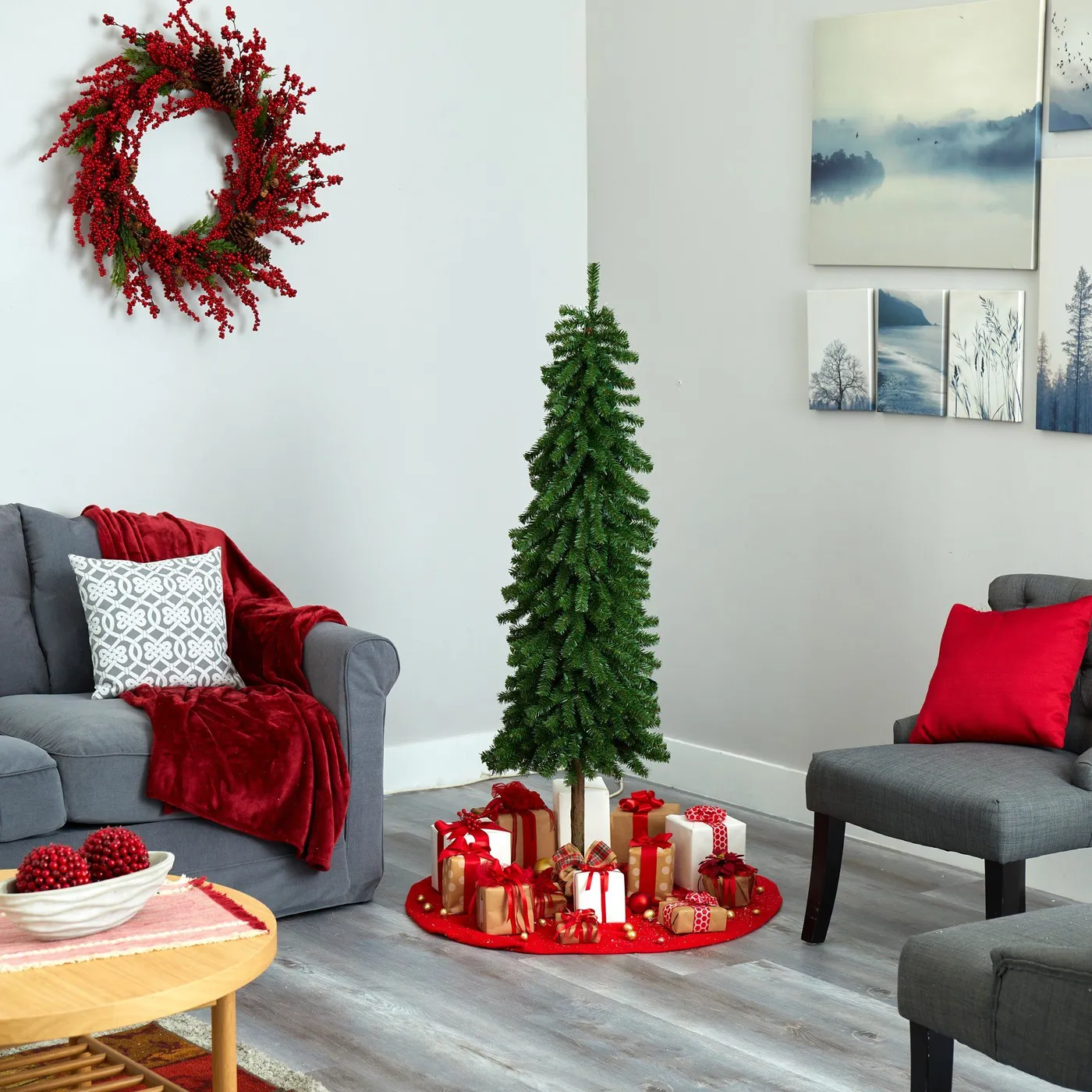 5' Alpine Artificial Christmas Tree with 150 Lights and 405 Bendable  Branches | Nearly Natural