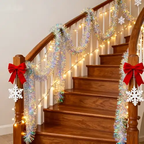 5-Pack 8.0meter * Celebration Garland, Iridescent Decorative Tinsel, No- Artificial Garland, Shiny Tinsel Ribbon, Colored Streamer Decor. Reinforced *. * And Trimmable. High-* Iridescent Holiday Dec