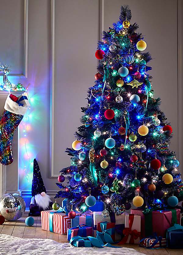 5ft 10in Midnight Blue Fir Christmas Tree with Bristle Tip | Grattan