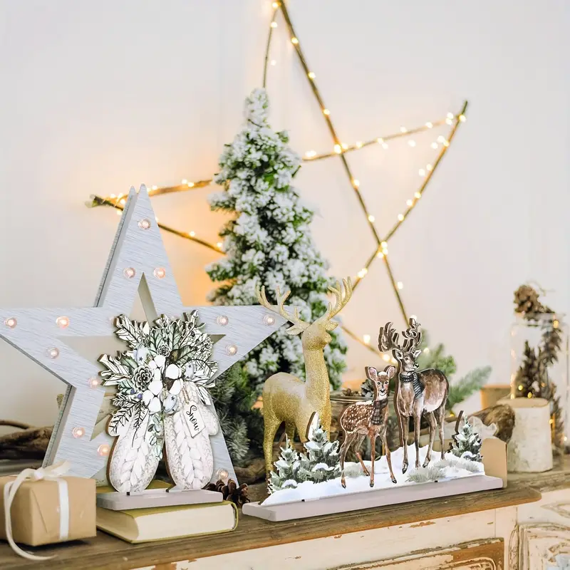 5pcs vintage christmas table setting set joy sign snowman - Temu Mauritius