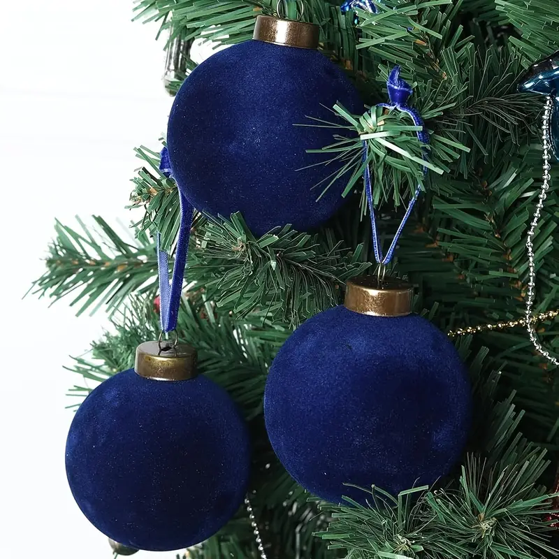 6 velvet ribbons 6 navy blue velvet christmas ball ornaments - Temu  Mauritius