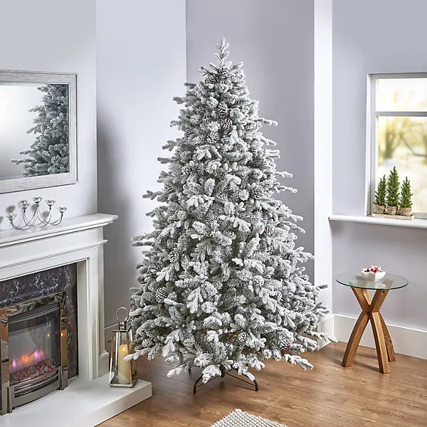 6.5ft Full Snowy Dorchester Warm white LED Pre-lit Artificial Christmas tree