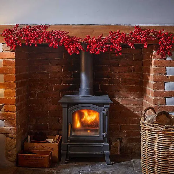 6ft Red Berries Christmas Artificial Garland