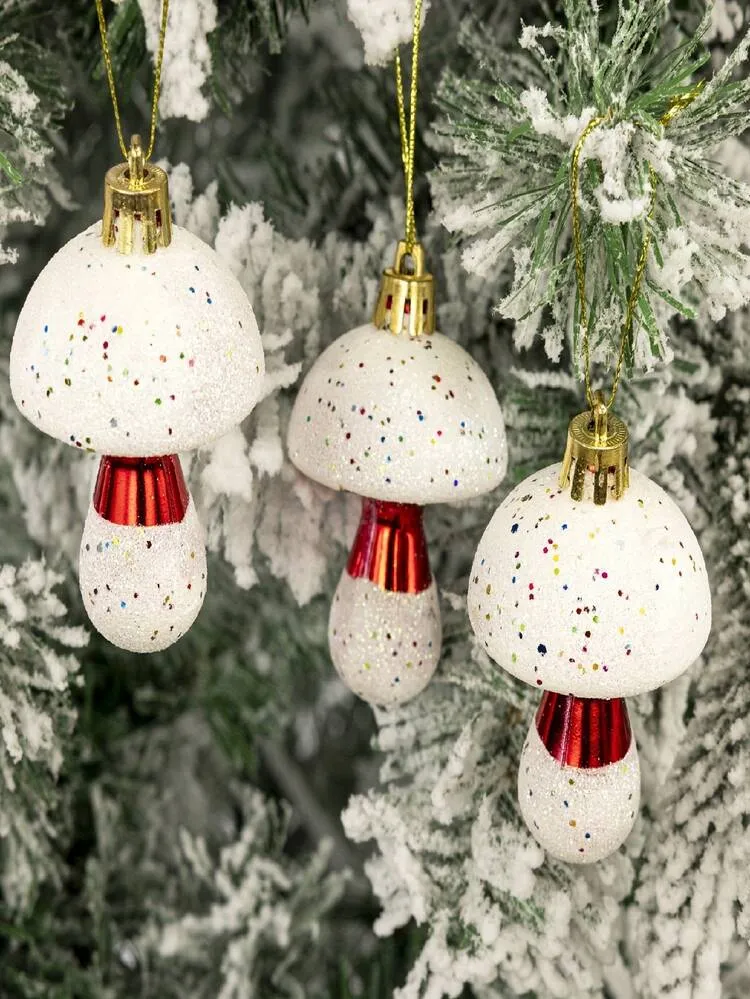 6pcs Classic Christmas Tree Ornaments - 2.76 Inch Red & White Striped Candy Cane Design, Durable Plastic Holiday Decorations, Suitable For Home, Party And Gifts, No Items Needed, Holiday Decor | Str