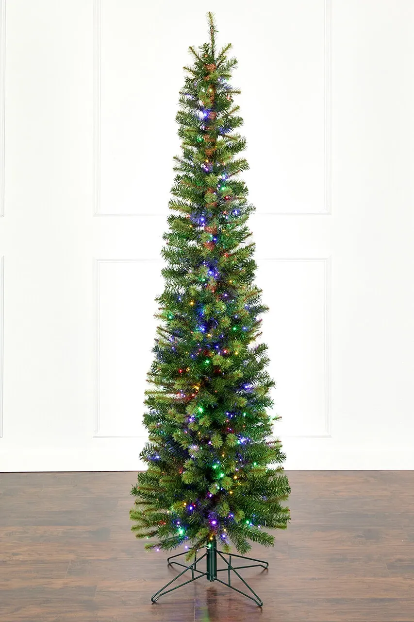 7.5' LED Pencil Pine Tree - Decorator's Warehouse
