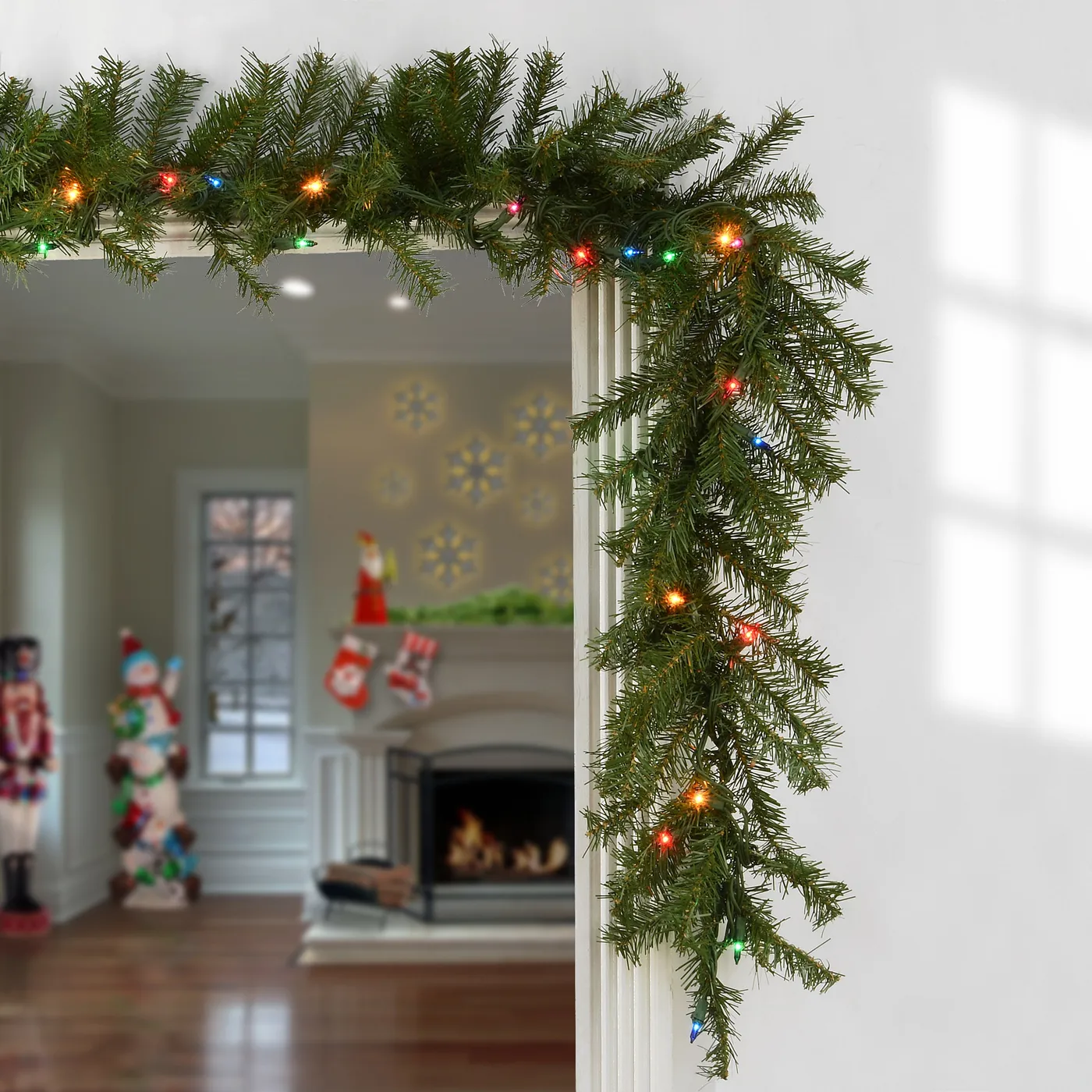 9 ft. Pre-Lit Norwood Fir Garland with Multicolor Lights · National Tree  Company